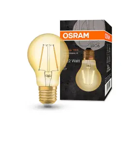 Osram LED Filament GLS 2.5W E27 Vintage 1906 Extra Warm White Gold (3 Pack)