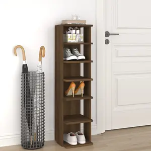 Shoe Rack Brown Oak 27.5x27x102 cm Engineered Wood