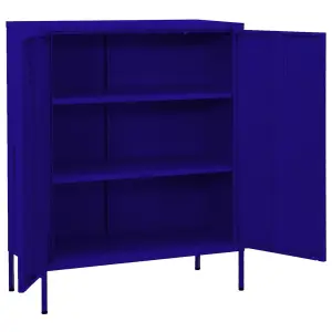 Berkfield Storage Cabinet Navy Blue 80x35x101.5 cm Steel