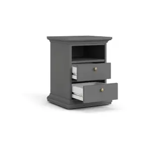 Paris Matt 2 Drawer Bedside table (H)588mm (W)436mm (D)400mm