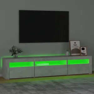 Berkfield TV Cabinet with LED Lights Concrete Grey 195x35x40 cm