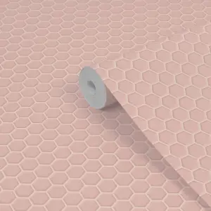 Contour Pink Tile effect Smooth Wallpaper Sample