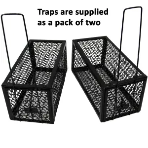 Metal Rat Mouse Trap Humane Live Bait Vermin Rodent Cage 2pcs Traps Mice Pest