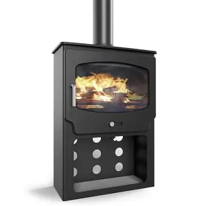 Modern Metallic Black 5kw DEFRA Multifuel Burning Tall Stove