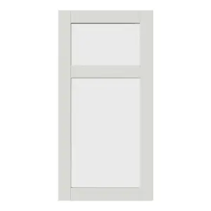 GoodHome Alpinia Matt ivory wood effect Shaker Glazed Dresser Cabinet door (W)500mm (H)1245mm (T)18mm