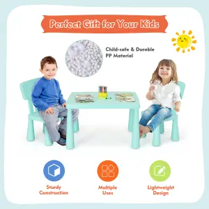 Costway 3 PCS Kids Table and Chair Set Toddler Activity Center Children Writing Desk