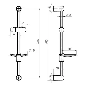 Hommix Rubineta Practic + Slim Shower Set