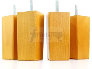 4x REPLACEMENT FURNITURE LEGS SOLID WOODEN FEET 110mm HIGH SOFAS CHAIRS SETTEE CABINETS M10 Oak