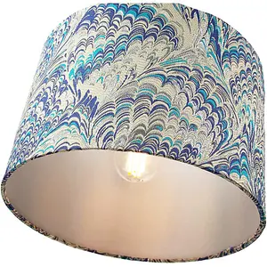 Contemporary and Vivid Peacock Print 35cm Table/Pendant Lampshade in Soft Cotton