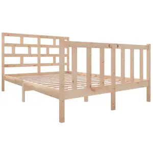 Berkfield Bed Frame Solid Wood Pine 120x190 cm 4FT Small Double