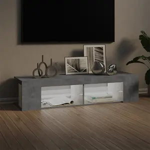 Berkfield TV Cabinet with LED Lights Concrete Grey 135x39x30 cm