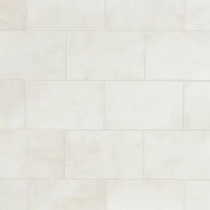 Commo White Gloss Stone effect Ceramic Wall Tile Sample