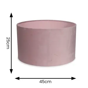 ValueLights Reni Blush Pink Velvet Large Ceiling Pendant Lamp Shade