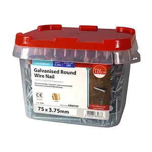 TIMCO Round Wire Nails Galvanised - 75 x 3.75