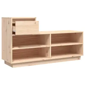 Berkfield Shoe Cabinet 110x34x61 cm Solid Wood Pine