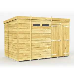 DIY Sheds 10x7 Pent Security Shed - Double Door