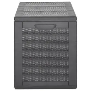 Berkfield Garden Storage Box 270L Black PP Rattan