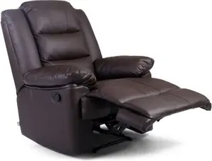 Manual Leather Match Manual Recliner Brayden Studio Upholstery Colour: Brown