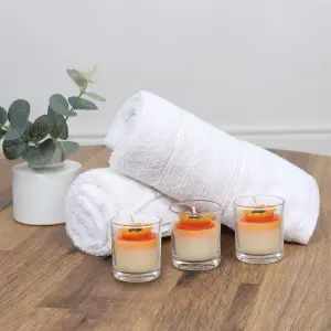 Votive Candles Unscented Sunflower Themed Set of 3 by Laeto Ageless Aromatherapy - FREE DELIVERY INCLUDED