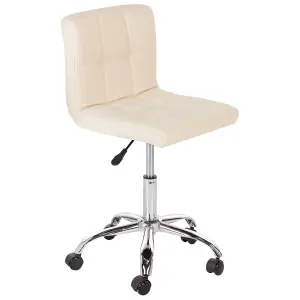 Desk Chair Faux Leather Beige MARION