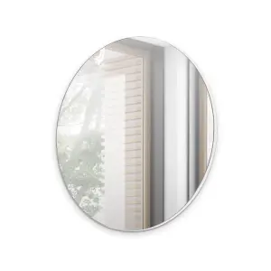 Enhance Your Space with the Elegant Navene Round Mirror 700mm in Pristine White