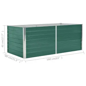 Berkfield Raised Garden Bed 160x80x45 cm Galvanised Steel Green