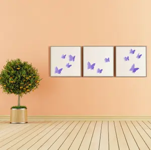 3D Butterflies Purple Stock Clearance Wall Decor Art