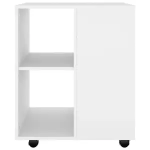 Berkfield Rolling Cabinet White 60x53x72 cm Engineered Wood