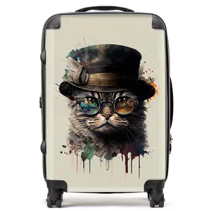 Cat And Hat Splashart Suitcase - Medium