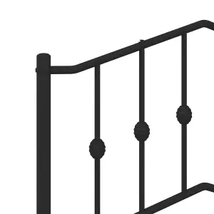 Berkfield Metal Bed Frame without Mattress with Footboard Black 90x190cm