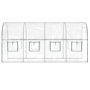 Berkfield Greenhouse Transparent 160x400x190 cm PVC&Powder-coated Steel