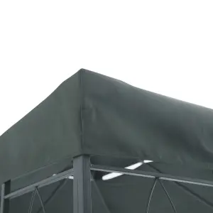 Outsunny 3x4m Gazebo Replacement Roof Canopy 2 Tier Top UV Cover Charcoal Grey