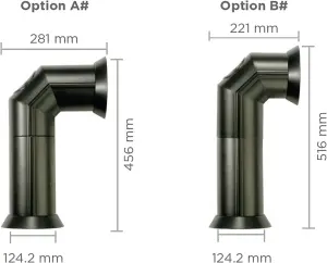 Dimplex Stove Pipe, Matte Black Plastic Flue Pipe Accessory for Electric Fires, with Straight or Angled Options