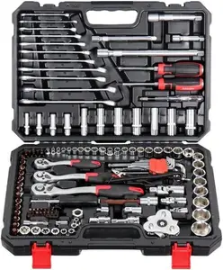 Portable DIY Hand Tool Set Box Mechanic Wrench Combination Screwdrivers Socket Tool Kit