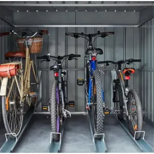 6 x 6 Pent Metal Bike Store / Garden Shed - Anthracite Grey (6ft x 6ft / 6' x 6' / 2.1m x 2.0m)