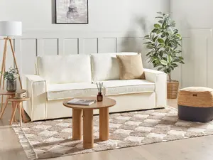 Boucle Sofa Bed Off-White VUOKATTI