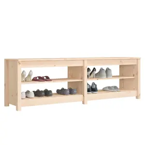 Shoe Bench 160x36.5x50 cm Solid Wood Pine