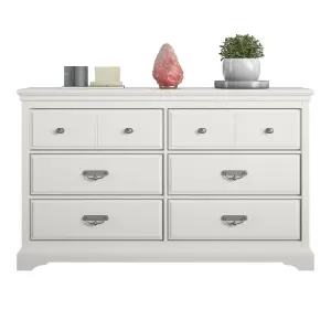 Bristol 6 Drawer Dresser White