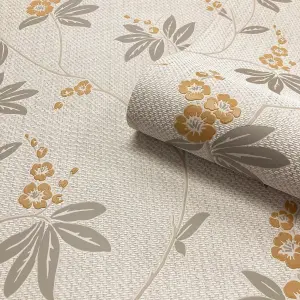 Belgravia Décor Amelie Blossom Beige/Yellow Wallpaper