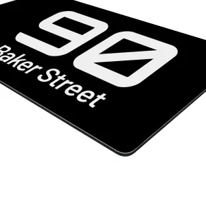 Personalised Aluminium House Plaque with Solar Light Customised with Your House Number and Street Name 160 x 280mm Black