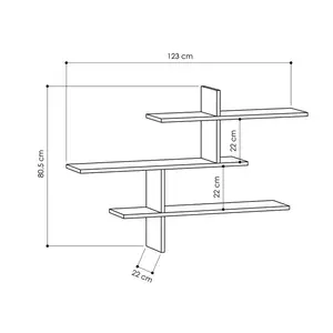 Felicia 3 Piece Floating Shelf Anthracite