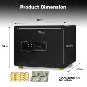 Costway Digital Security Safe Box Electronic Money Cash Jewelry Deposit Case with Keys