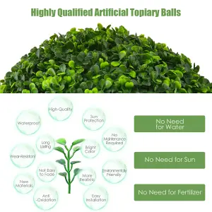 Costway 2PCS 40cm Artificial Topiary Balls Faux Pot Plant Wedding Party Garden Home Decor