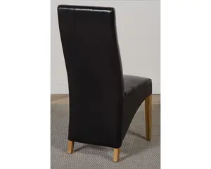 Lola Black Leather Dining Chairs for Dining Room or Kitchen