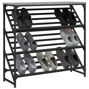 Berkfield Shoe Rack Grey Sonoma 90x30x85 cm Engineered Wood