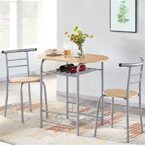 2 - Person Dining Set Natural/Silver / 76" H x 49" W x 43" D