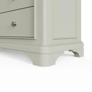 6 Drawer Solid Oak Sage Green Chest Of Drawers Ready Assembled