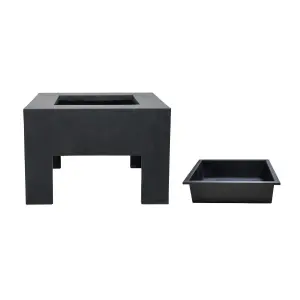 Square Fire Pit & Square Console Granite H40Cm W58Cm