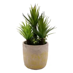 Artificial Succulent Plant in a Grey Pot 35cm