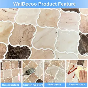 10Pcs Peel and Stick Waterproof Decorative Backsplash Self-Adhesive Wall Tiles for Kitchen and Bathroom (2.5mm T)